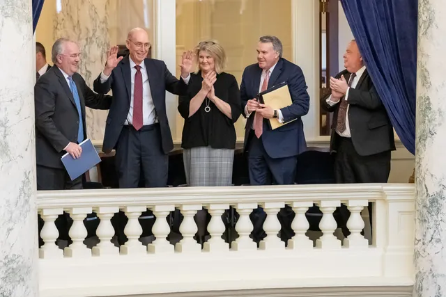 President Henry B. Eyring, second counselor in the First Presidency of the Church is recognized in the Idaho House on Tuesday, March 3, 2020.