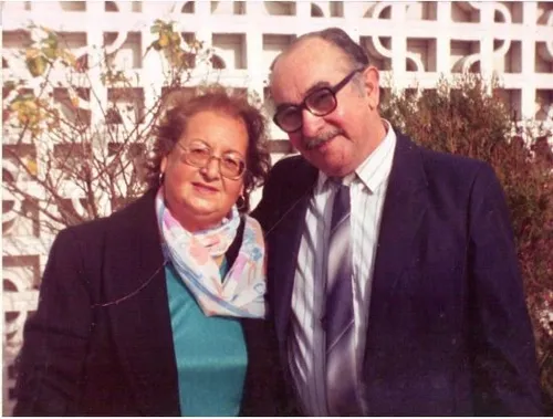Olga Neirreitter with her husband, Euclides da Cunha Galván Olivera