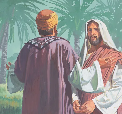 man talking to Jesus