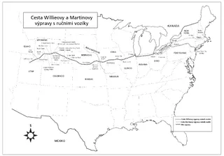 mapa, trasa ručních vozíků