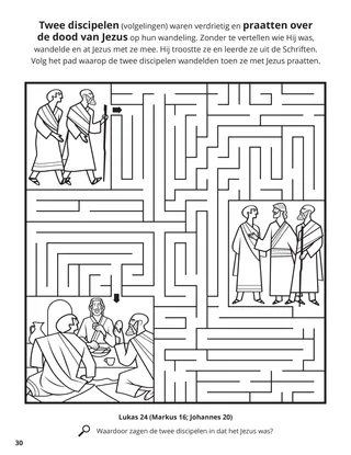 Two Disciples on the Road to Emmarus coloring page