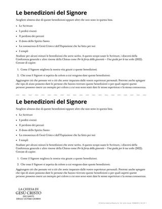 Le benedizioni del Signore