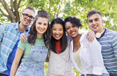 group of young adults smiling