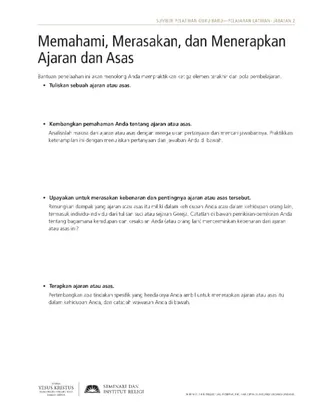 selebaran Memahami, Merasakan, dan Menerapkan Ajaran dan Asas