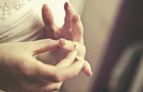 close-up of wedding ring