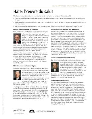 Hâter l’œuvre du salut