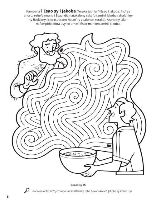 Esau and Jacob coloring page