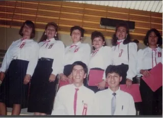 group of young women and young men