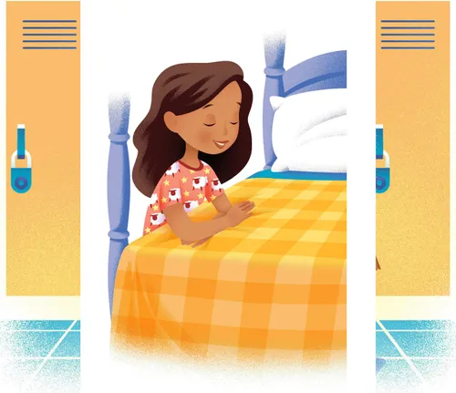 Girl praying by her bed
