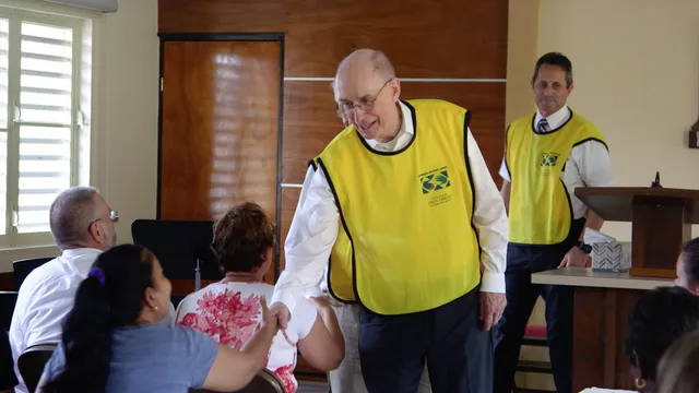 President Henry B. Eyring extends his love and support during his visits in the Caribbean and Florida following Hurricane Irma, Saturday, September 15, 2017.