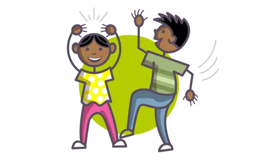 children performing actions to a song