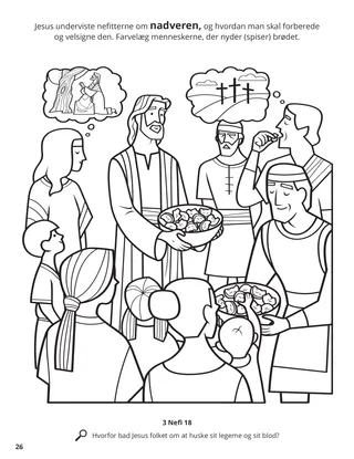 Jesus Introduced the Sacrament to the Nephites coloring page