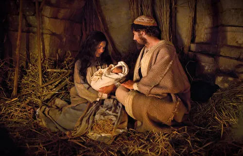 Mary and Joseph with baby Jesus