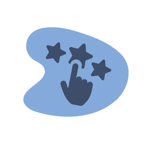 finger pointing to stars