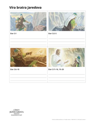 materiál na rozdání o víře bratra Jaredova