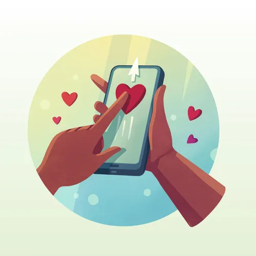 a heart on a smartphone screen