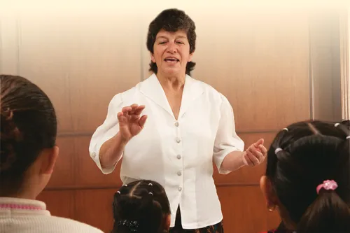 woman leading singing