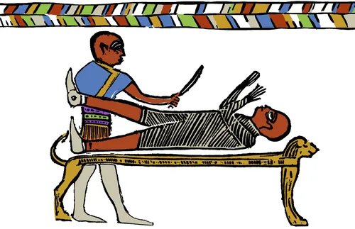 Abraham about to be sacrificed on altar