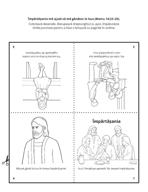 Pagină cu activități: Împărtășania