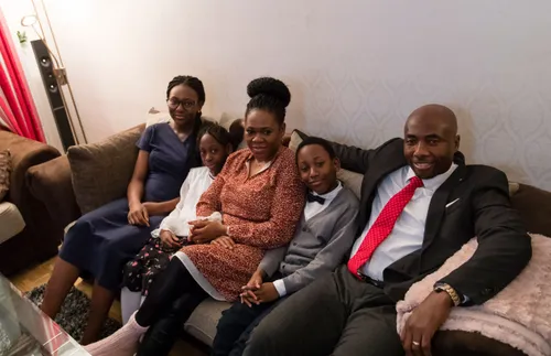 family sitting together