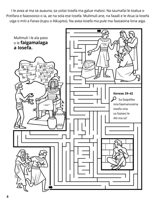 Itulau valivali PDF o vaaiga mai le olaga o Iosefa i Aikupito, faaopoopo i ai ma se gaoioiga paso