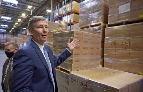 Elder Nielsen at Bishops’ Central Storehouse in Salt Lake City