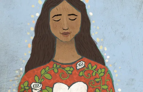 a woman with eyes closed