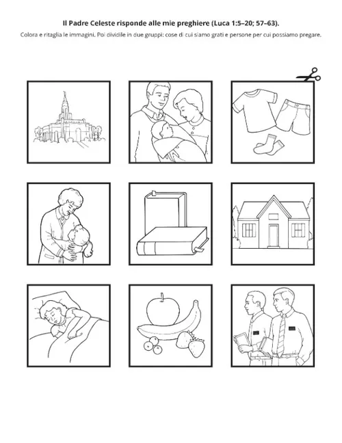 pagina delle attività – Il Padre Celeste risponde alle mie preghiere