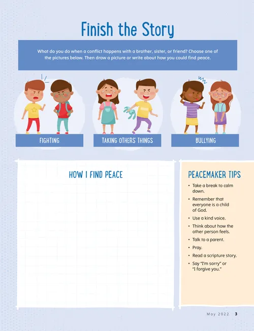 Page from the May 2022 Friend Magazine.