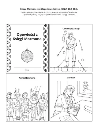 strona z zadaniami: historie z Księgi Mormona nauczają o Chrystusie