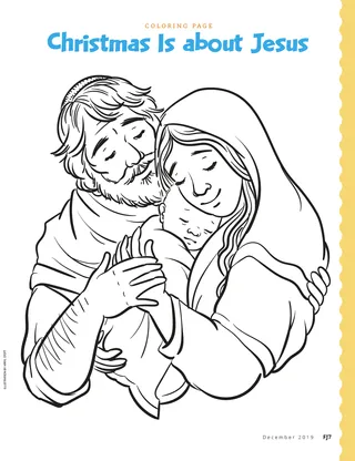 Mary, Joseph, and baby Jesus