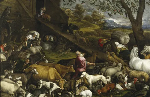 animals boarding Noah’s ark