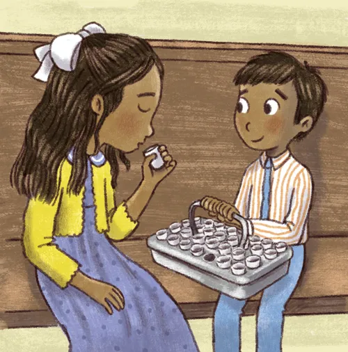 Image of children taking the sacrament