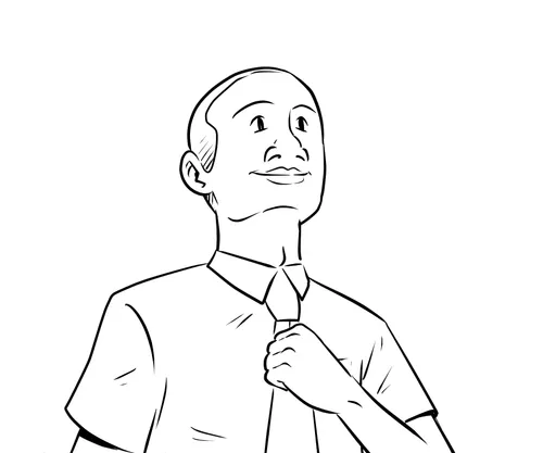 illustration of young man wearing a tie