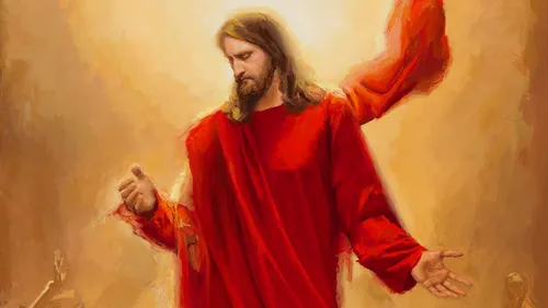 Jesus Christ descending to earth during His Second Coming