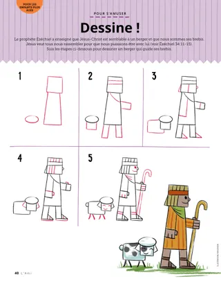 drawing activity of a sheep and shepherd