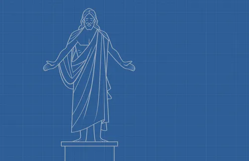 illustration of Christus statue