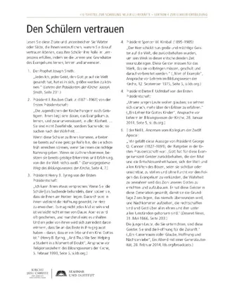 Arbeitsblatt: Den Schülern vertrauen