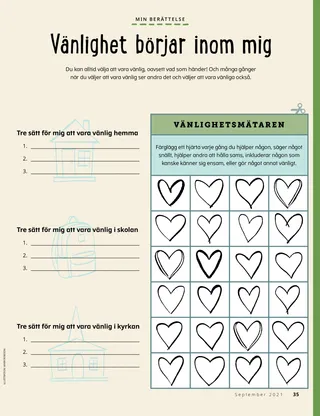 page with hearts to color in