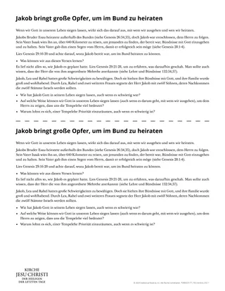 Jakob bringt große Opfer, um im Bund zu heiraten