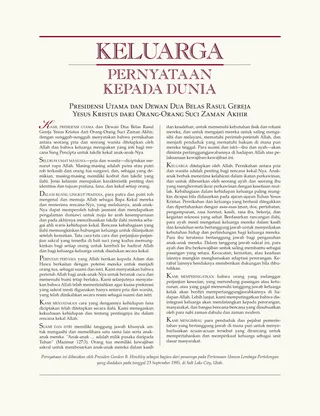 Keluarga: Pernyataan kepada Dunia