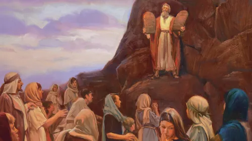Moses holding the Ten Commandments