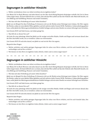 Segnungen in zeitlicher Hinsicht