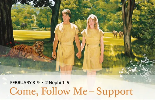 Adam and Eve walking together