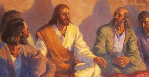 Jesus talking to disciples