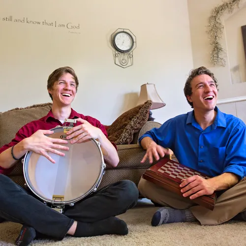 Young man and brother