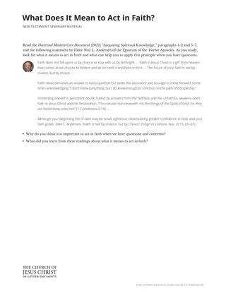 Act in faith handout