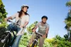 Couple biking
