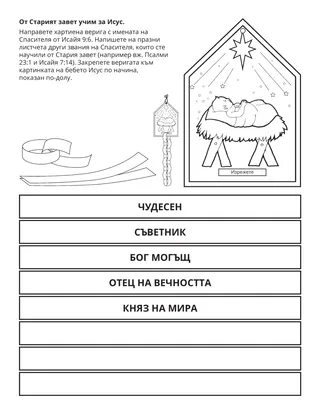 страница с материали за дейности: От Стария завет учим за Исус
