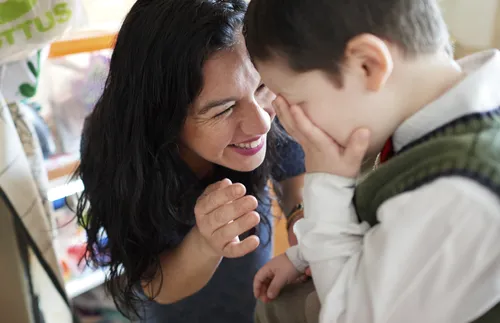 mother and little boy